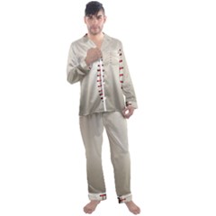 Baseball Men s Long Sleeve Satin Pajamas Set by Ket1n9