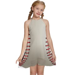 Baseball Kids  Halter Collar Waist Tie Chiffon Dress by Ket1n9