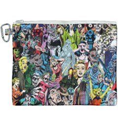 Vintage Horror Collage Pattern Canvas Cosmetic Bag (xxxl)