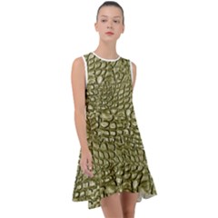 Aligator Skin Frill Swing Dress by Ket1n9