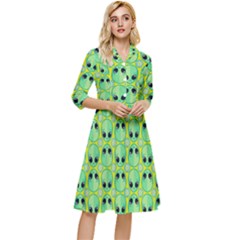 Alien Pattern- Classy Knee Length Dress by Ket1n9