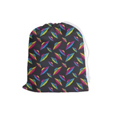 Alien Patterns Vector Graphic Drawstring Pouch (large) by Ket1n9