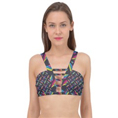 Alien Patterns Vector Graphic Cage Up Bikini Top by Ket1n9