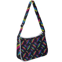 Alien Patterns Vector Graphic Zip Up Shoulder Bag by Ket1n9