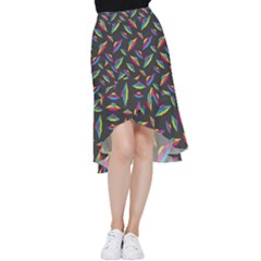 Alien Patterns Vector Graphic Frill Hi Low Chiffon Skirt by Ket1n9