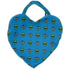 Alien Pattern Giant Heart Shaped Tote by Ket1n9