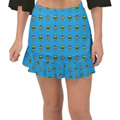 Alien Pattern Fishtail Mini Chiffon Skirt by Ket1n9