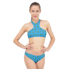 Alien Pattern High Neck Bikini Set by Ket1n9