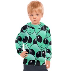 Art Alien Pattern Kids  Hooded Pullover by Ket1n9