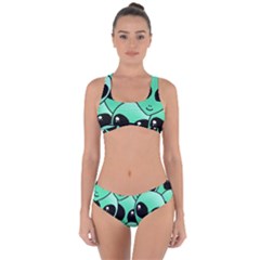 Art Alien Pattern Criss Cross Bikini Set by Ket1n9