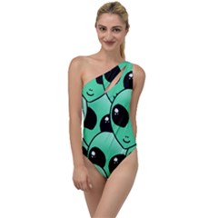 Art Alien Pattern To One Side Swimsuit