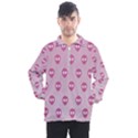 Alien Pattern Pink Men s Half Zip Pullover View1