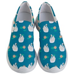 Elegant Swan Pattern With Water Lily Flowers Women s Lightweight Slip Ons by Ket1n9