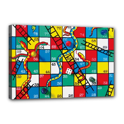 Snakes And Ladders Canvas 18  X 12  (stretched) by Ket1n9