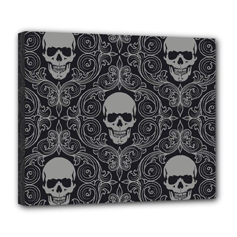 Dark Horror Skulls Pattern Deluxe Canvas 24  X 20  (stretched) by Ket1n9
