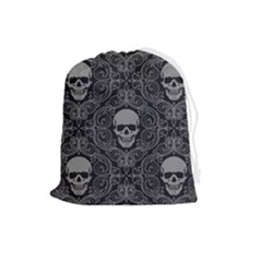 Dark Horror Skulls Pattern Drawstring Pouch (large) by Ket1n9