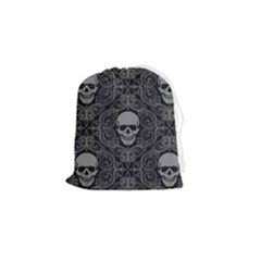 Dark Horror Skulls Pattern Drawstring Pouch (small) by Ket1n9