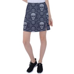 Dark Horror Skulls Pattern Tennis Skirt by Ket1n9