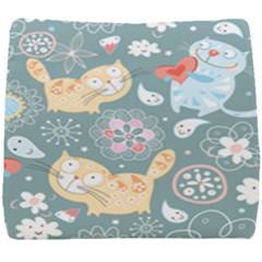 Cute Cat Background Pattern Seat Cushion by Ket1n9
