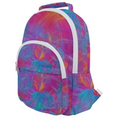 Abstract Fantastic Ractal Gradient Rounded Multi Pocket Backpack by Ket1n9