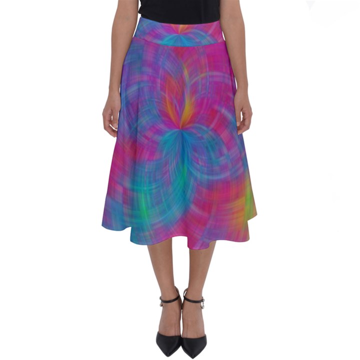 Abstract Fantastic Ractal Gradient Perfect Length Midi Skirt