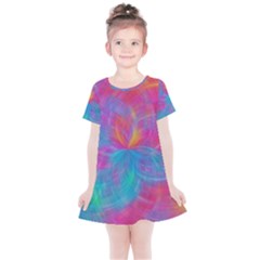 Abstract Fantastic Ractal Gradient Kids  Simple Cotton Dress by Ket1n9