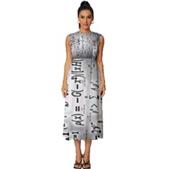 Science Formulas Sleeveless Round Neck Midi Dress