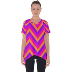 Chevron Cut Out Side Drop T-shirt