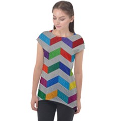Charming Chevrons Quilt Cap Sleeve High Low Top by Ket1n9