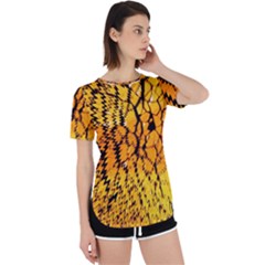 Yellow Chevron Zigzag Pattern Perpetual Short Sleeve T-Shirt