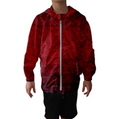 Red Grunge Texture Black Gradient Kids  Hooded Windbreaker by Ket1n9