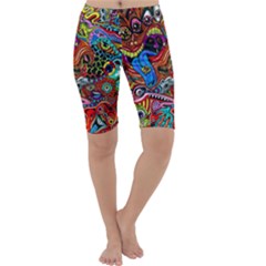 Art Color Dark Detail Monsters Psychedelic Cropped Leggings  by Ket1n9