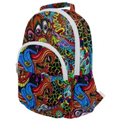 Art Color Dark Detail Monsters Psychedelic Rounded Multi Pocket Backpack by Ket1n9