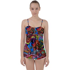 Art Color Dark Detail Monsters Psychedelic Babydoll Tankini Top