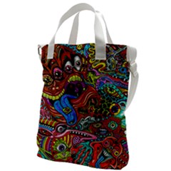 Art Color Dark Detail Monsters Psychedelic Canvas Messenger Bag by Ket1n9