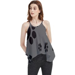 Dog Foodprint Paw Prints Seamless Background And Pattern Flowy Camisole Tank Top by Ket1n9