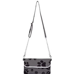 Dog Foodprint Paw Prints Seamless Background And Pattern Mini Crossbody Handbag by Ket1n9