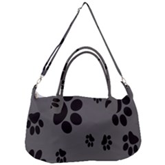 Dog Foodprint Paw Prints Seamless Background And Pattern Removable Strap Handbag by Ket1n9
