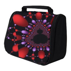 Fractal Red Violet Symmetric Spheres On Black Full Print Travel Pouch (small) by Ket1n9