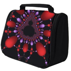 Fractal Red Violet Symmetric Spheres On Black Full Print Travel Pouch (big) by Ket1n9