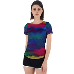Watercolour Color Background Back Cut Out Sport T-shirt by Ket1n9