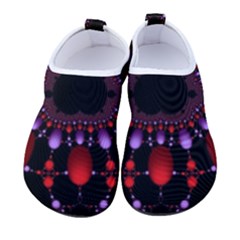 Fractal Red Violet Symmetric Spheres On Black Women s Sock-style Water Shoes