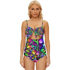 Network Nerves Nervous System Line Knot Front One-piece Swimsuit by Ket1n9