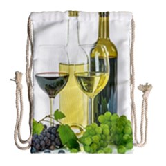 White Wine Red Wine The Bottle Drawstring Bag (large) by Ket1n9