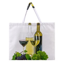 White Wine Red Wine The Bottle Zipper Large Tote Bag by Ket1n9