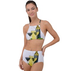 White Wine Red Wine The Bottle Halter Tankini Set by Ket1n9