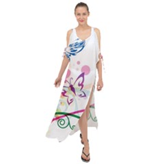 Butterfly Vector Art Maxi Chiffon Cover Up Dress