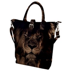 African Lion Mane Close Eyes Buckle Top Tote Bag by Ket1n9