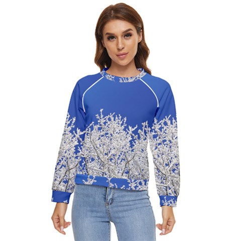 Crown Aesthetic Branches Hoarfrost Women s Long Sleeve Raglan T-shirt by Ket1n9