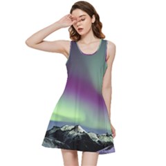 Aurora Stars Sky Mountains Snow Aurora Borealis Inside Out Racerback Dress